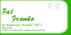 pal franko business card